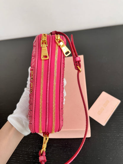 Miu Miu Matelassé Lux Double Zip Wristlet