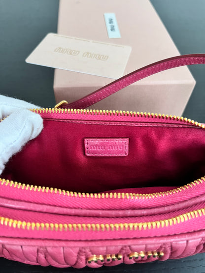 Miu Miu Matelassé Lux Double Zip Wristlet