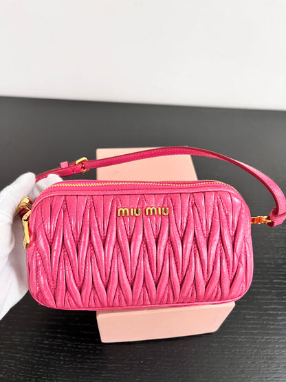 Miu Miu Matelassé Lux Double Zip Wristlet