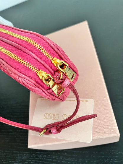 Miu Miu Matelassé Lux Double Zip Wristlet