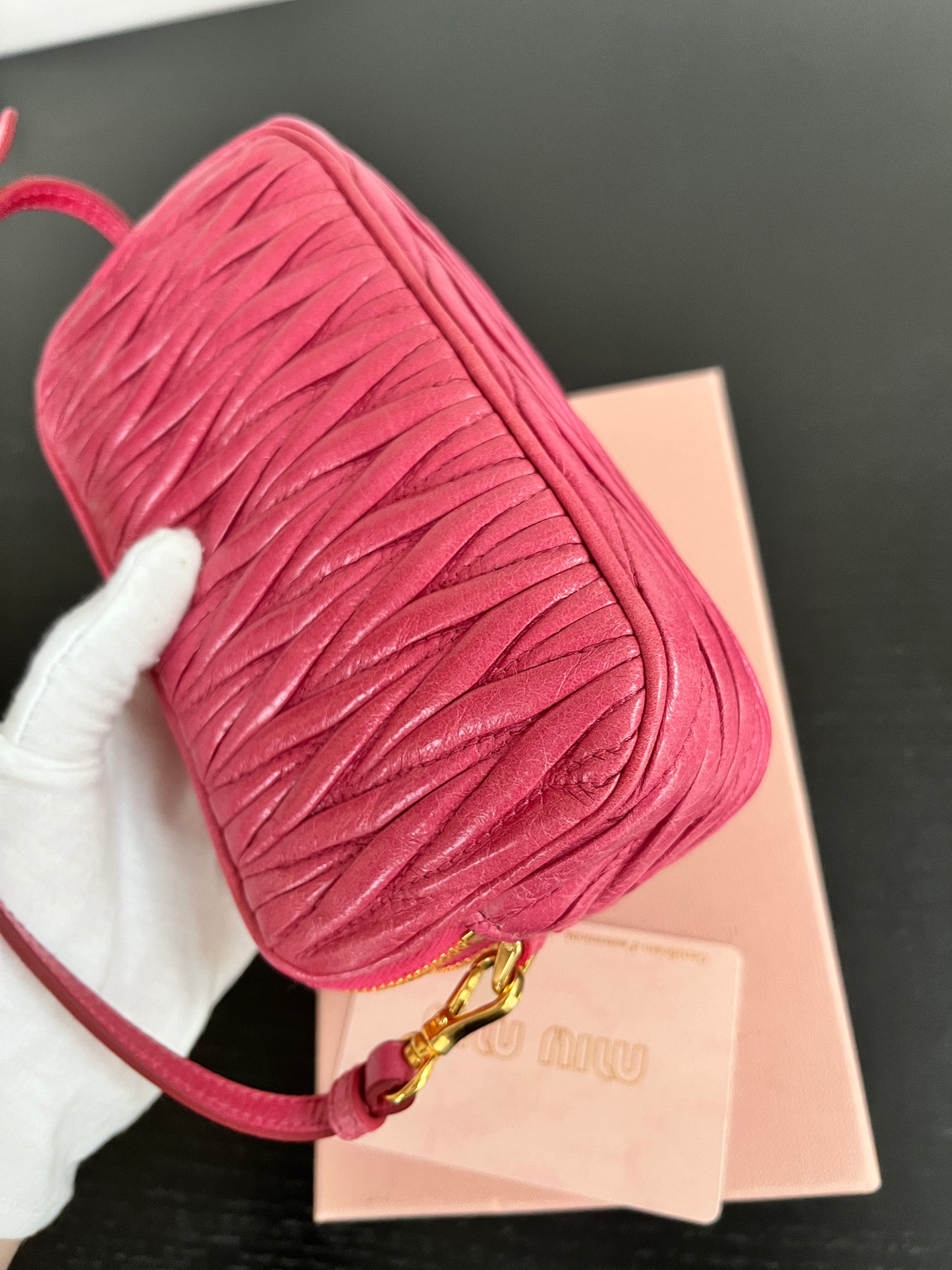 Miu Miu Matelassé Lux Double Zip Wristlet