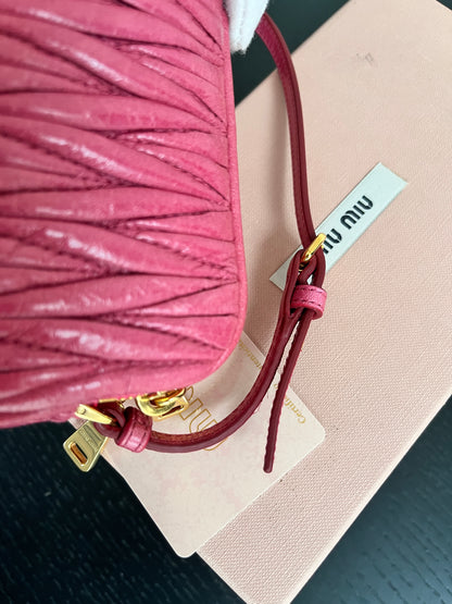 Miu Miu Matelassé Lux Double Zip Wristlet