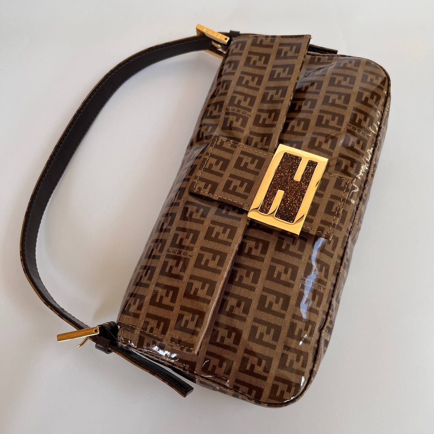 Fendi Zucca Baguette PVC Shoulder Bag