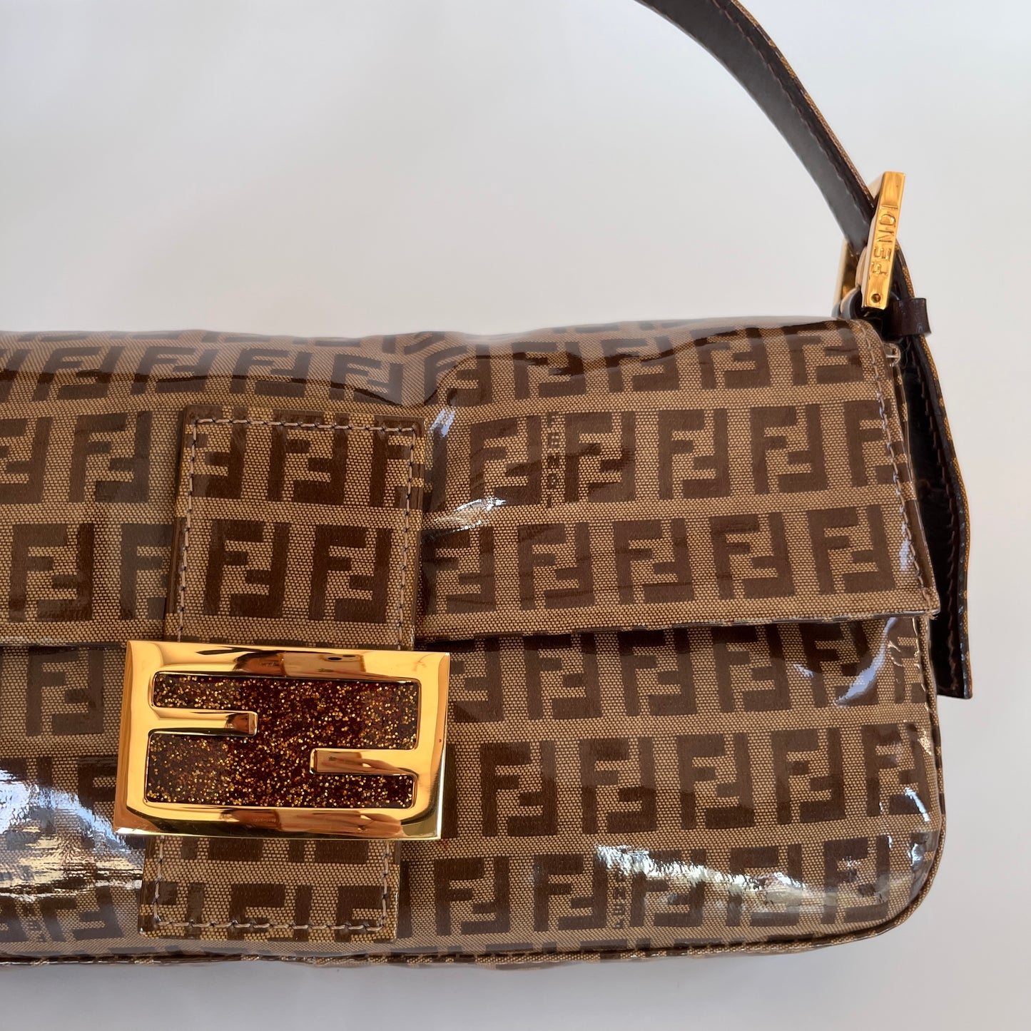 Fendi Zucca Baguette PVC Shoulder Bag