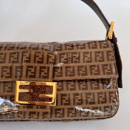 Fendi Zucca Baguette PVC Shoulder Bag
