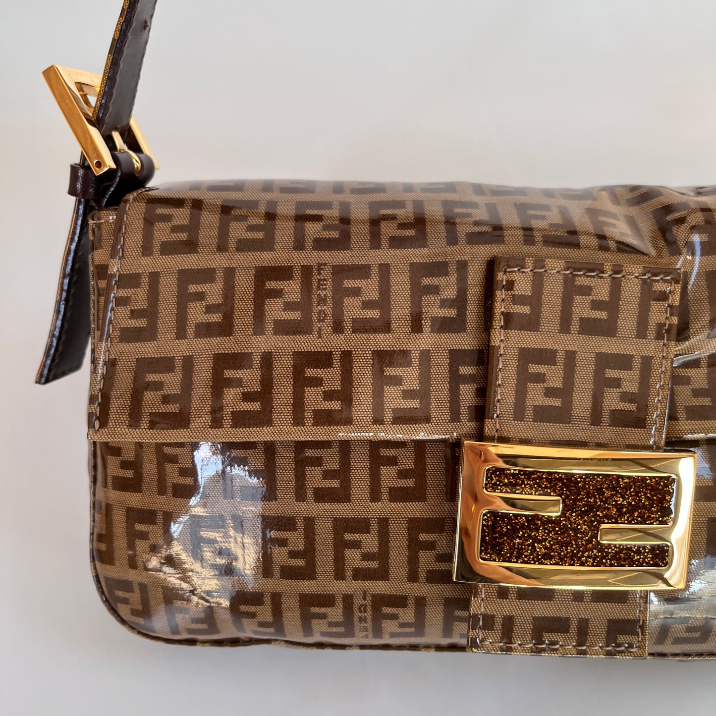 Fendi Zucca Baguette PVC Shoulder Bag