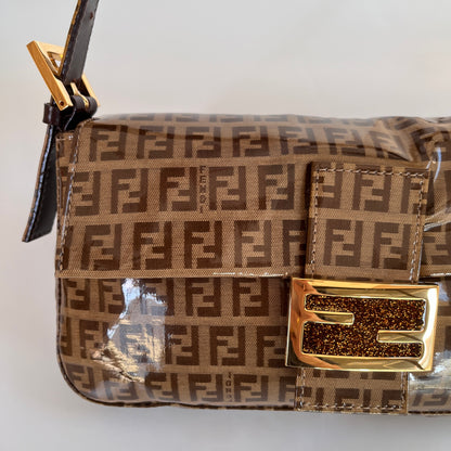 Fendi Zucca Baguette PVC Shoulder Bag