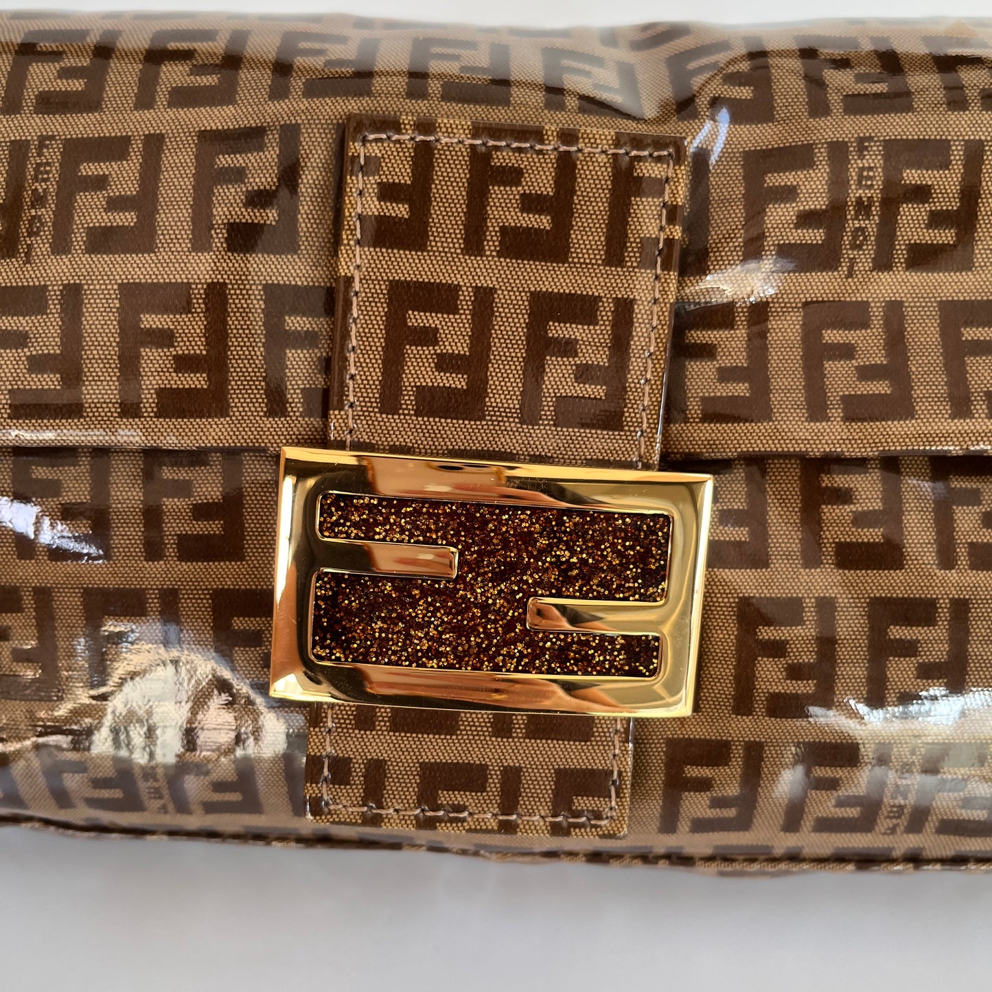 Fendi Zucca Baguette PVC Shoulder Bag