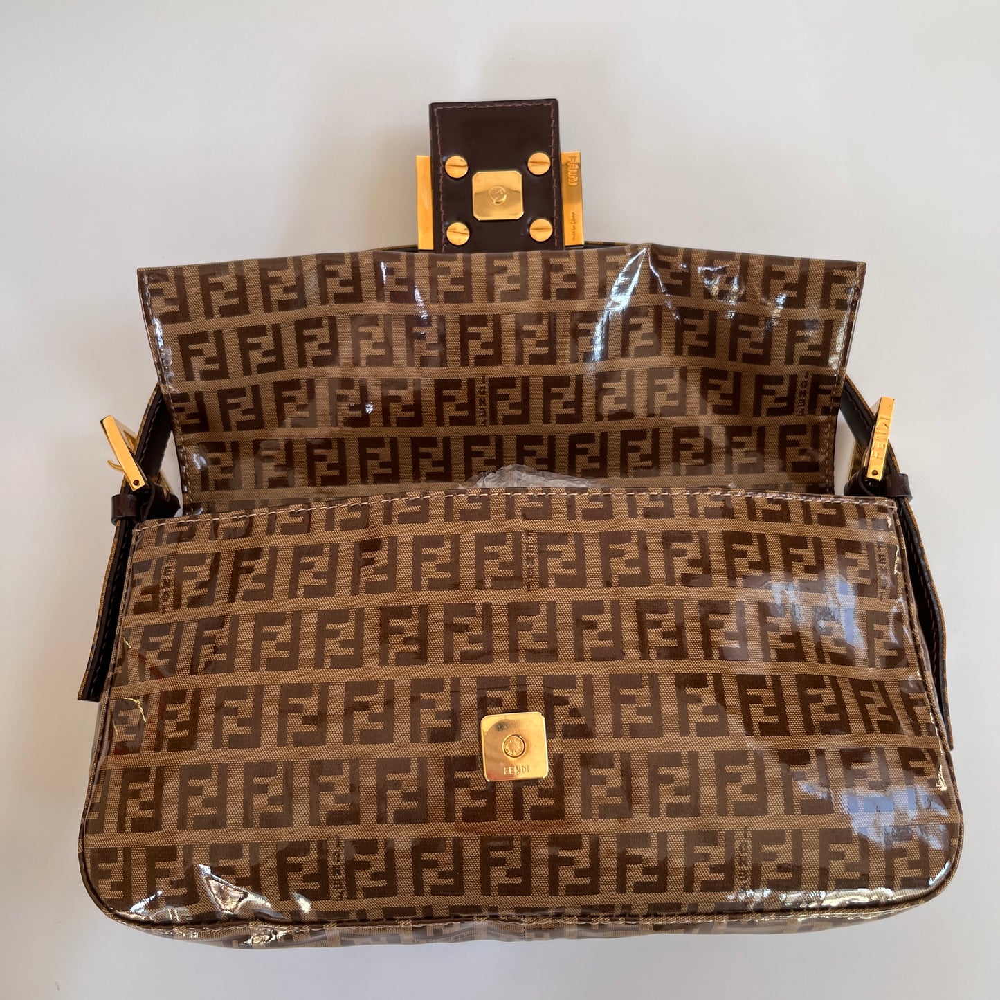 Fendi Zucca Baguette PVC Shoulder Bag