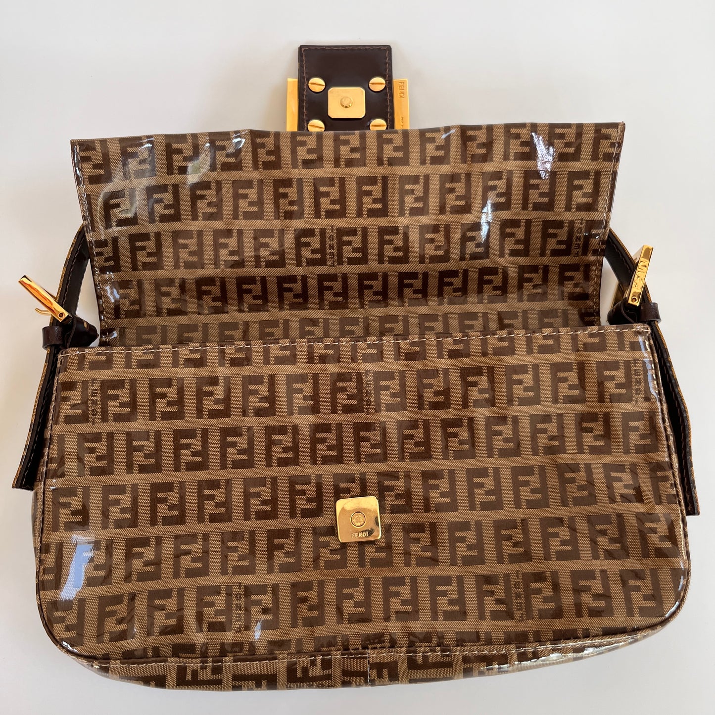 Fendi Zucca Baguette PVC Shoulder Bag