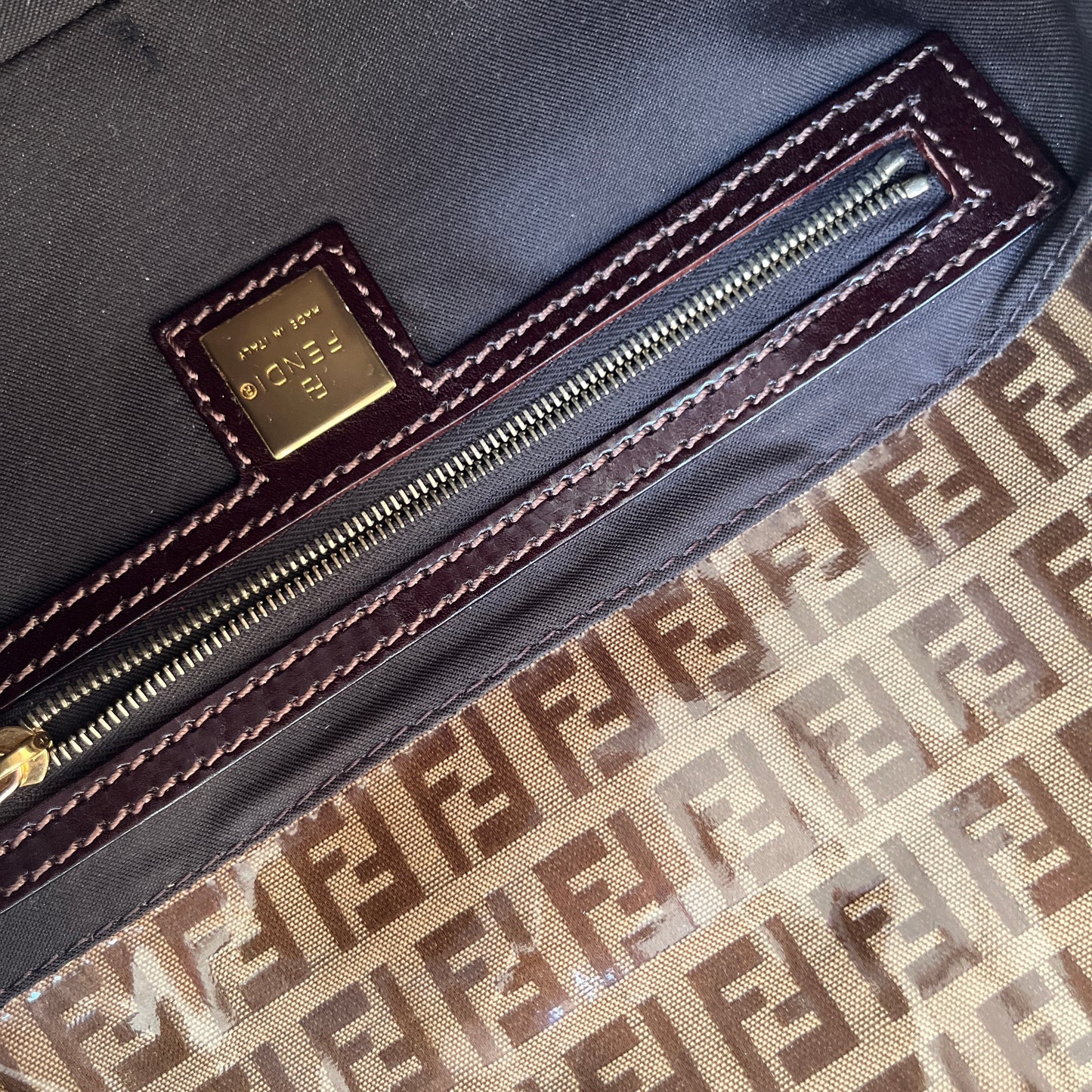 Fendi Zucca Baguette PVC Shoulder Bag