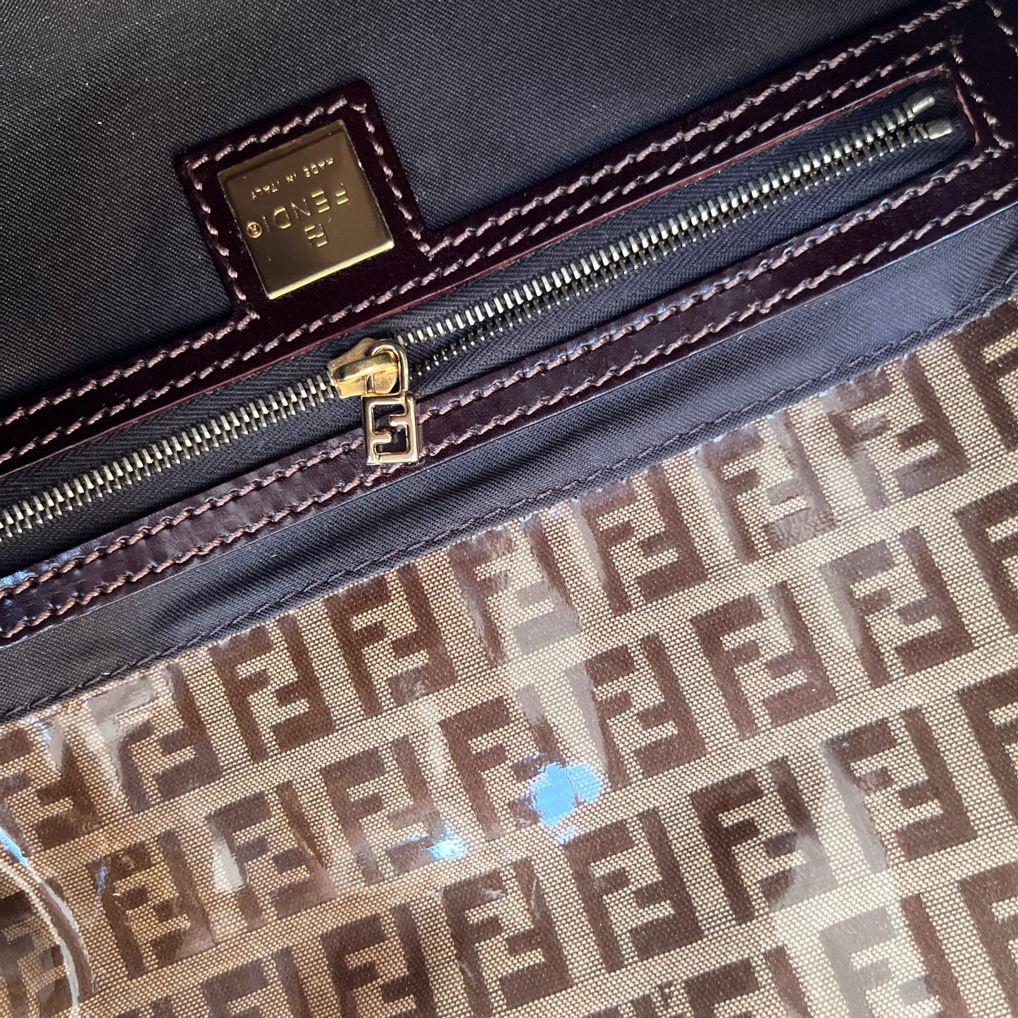 Fendi Zucca Baguette PVC Shoulder Bag