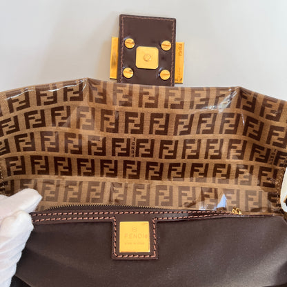 Fendi Zucca Baguette PVC Shoulder Bag