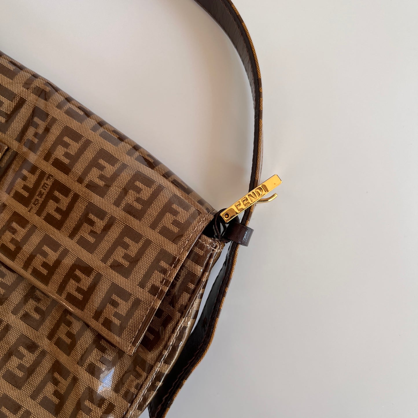 Fendi Zucca Baguette PVC Shoulder Bag