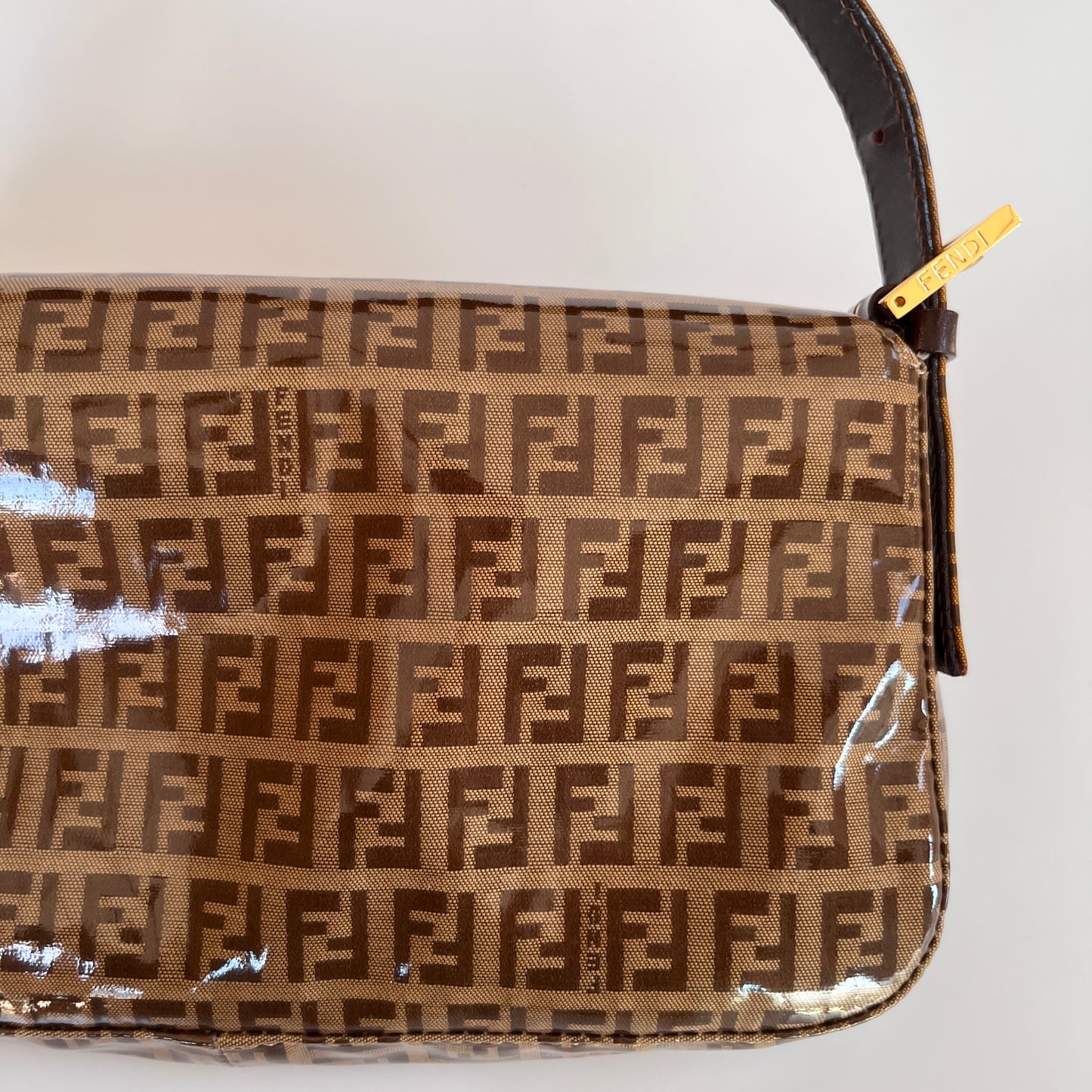 Fendi Zucca Baguette PVC Shoulder Bag