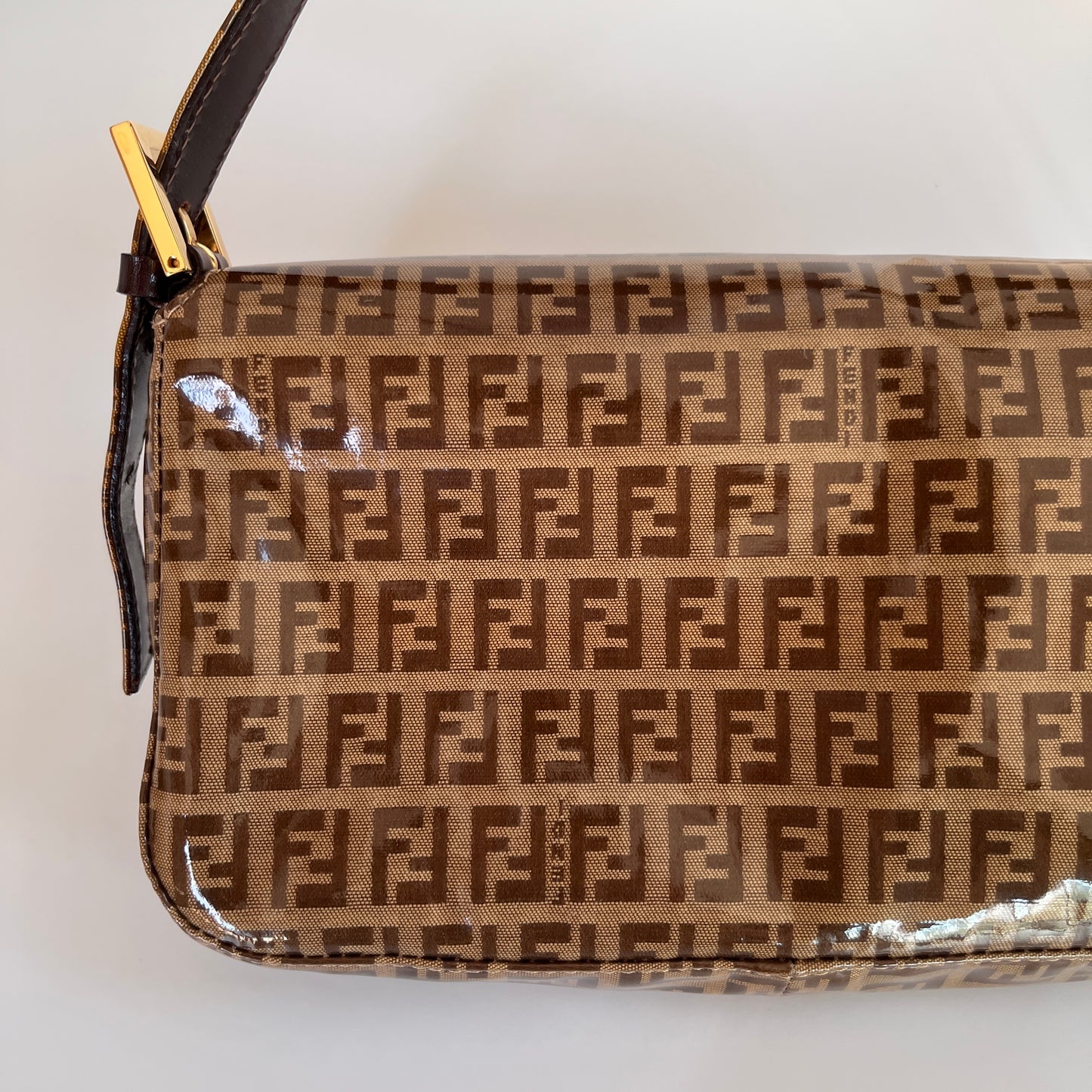 Fendi Zucca Baguette PVC Shoulder Bag