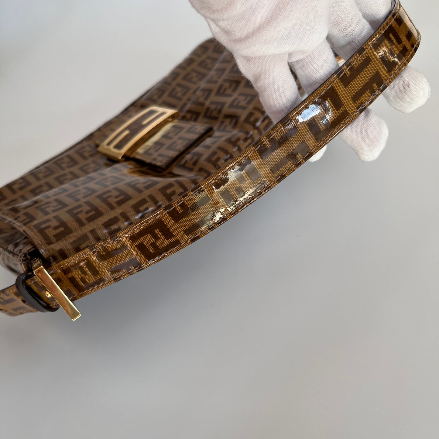 Fendi Zucca Baguette PVC Shoulder Bag