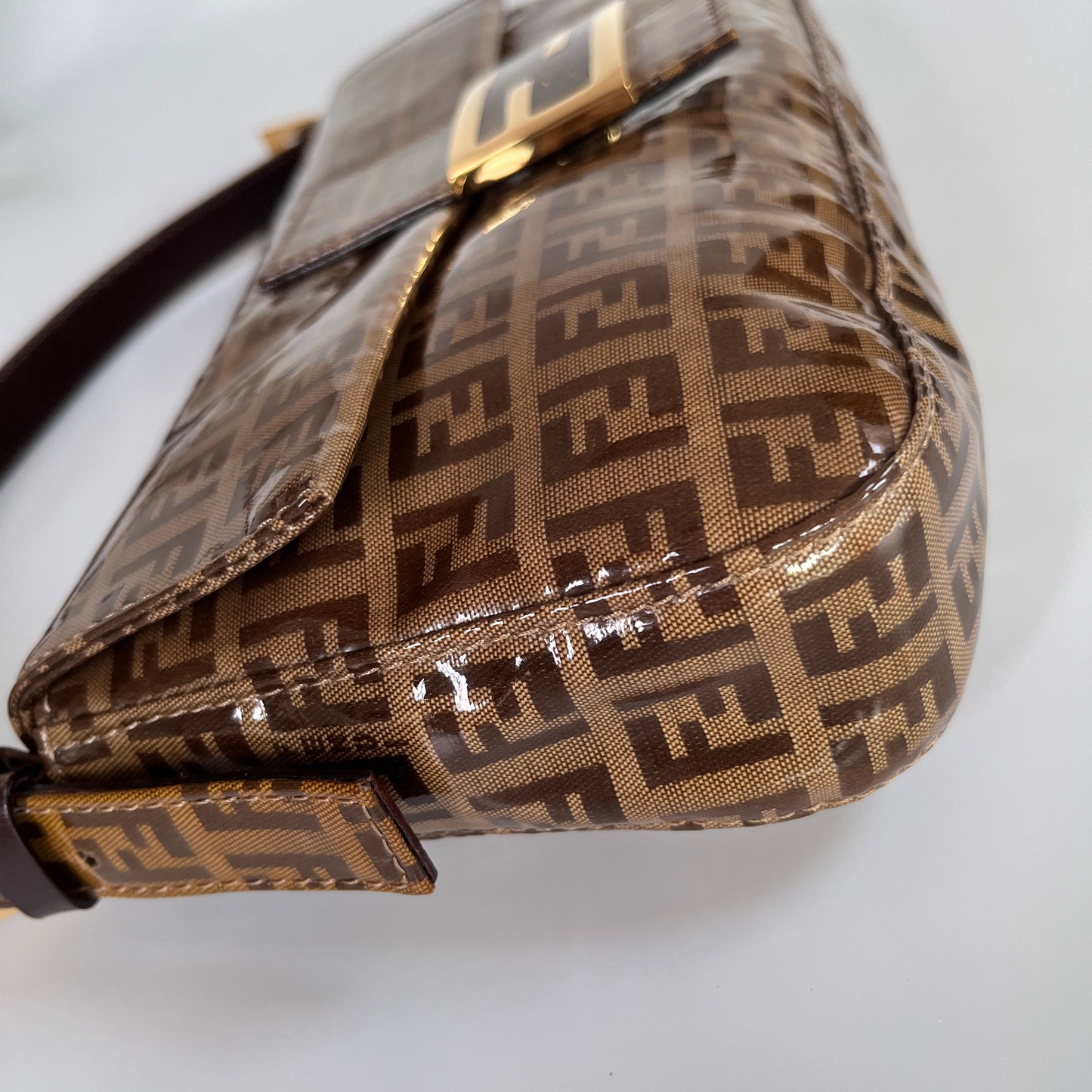 Fendi Zucca Baguette PVC Shoulder Bag