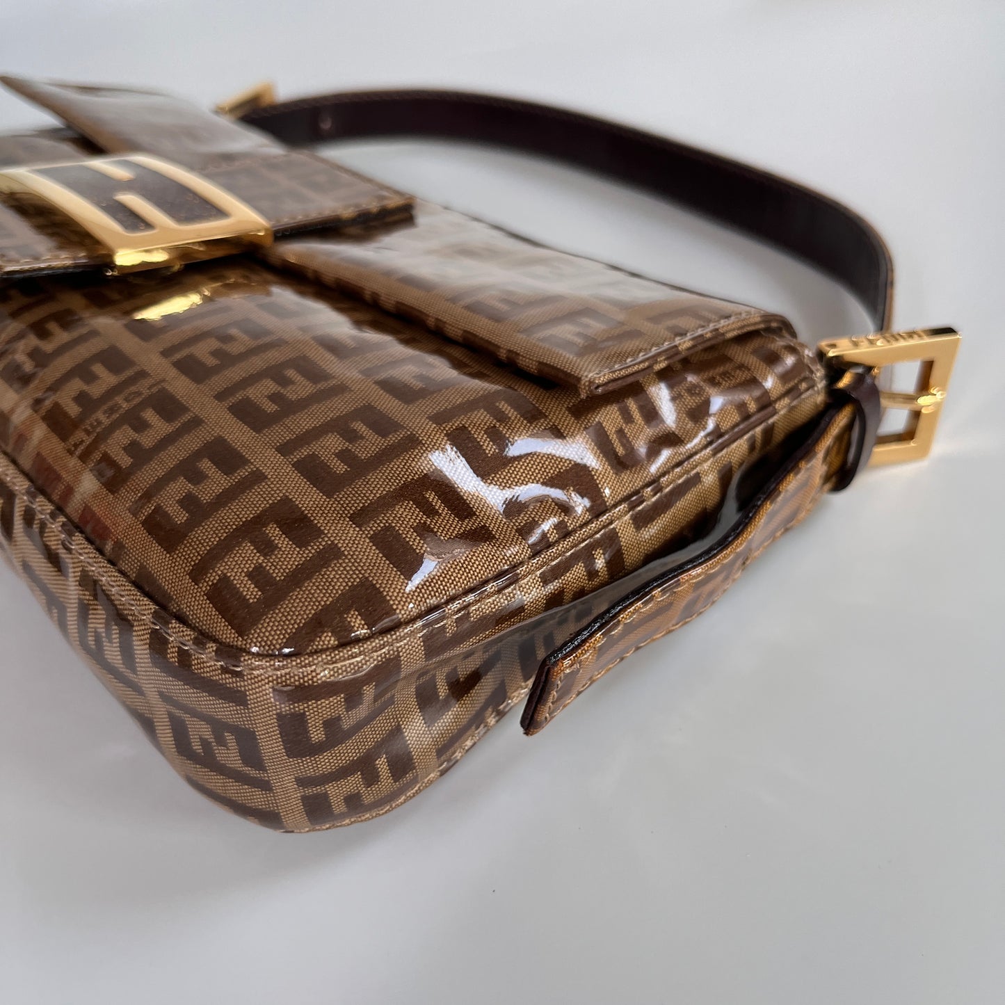 Fendi Zucca Baguette PVC Shoulder Bag
