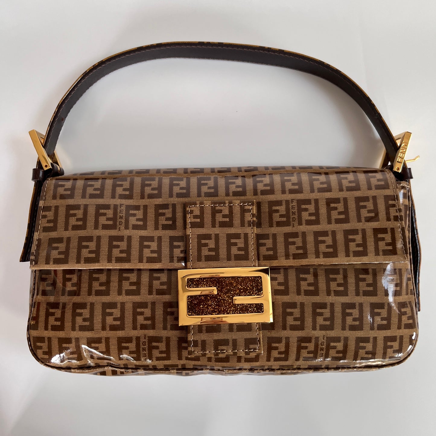 Fendi Zucca Baguette PVC Shoulder Bag