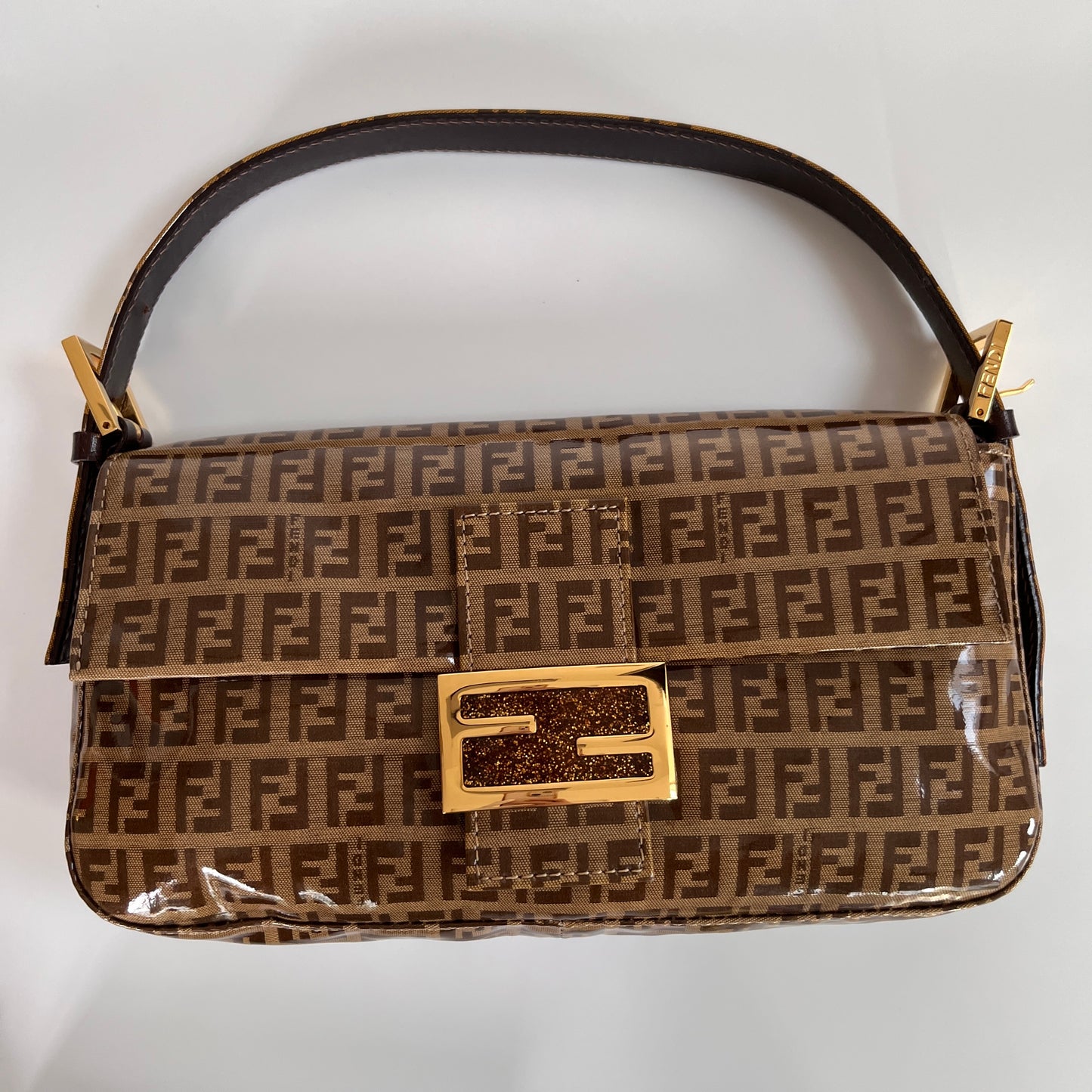 Fendi Zucca Baguette PVC Shoulder Bag