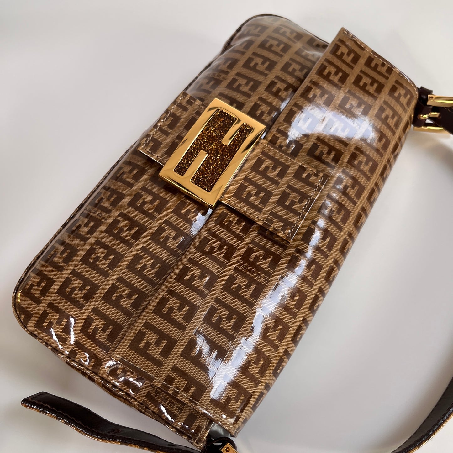 Fendi Zucca Baguette PVC Shoulder Bag