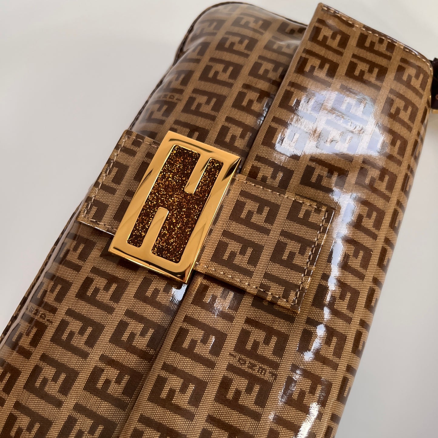 Fendi Zucca Baguette PVC Shoulder Bag