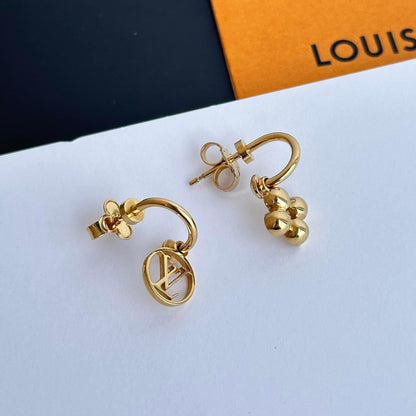 Louis Vuitton Logo Earrings