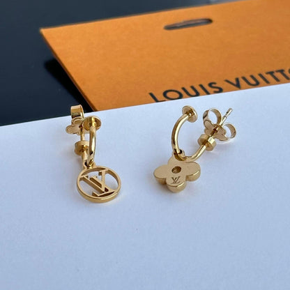 Louis Vuitton Logo Earrings