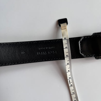 Celine Triomphe Black Leather Belt
