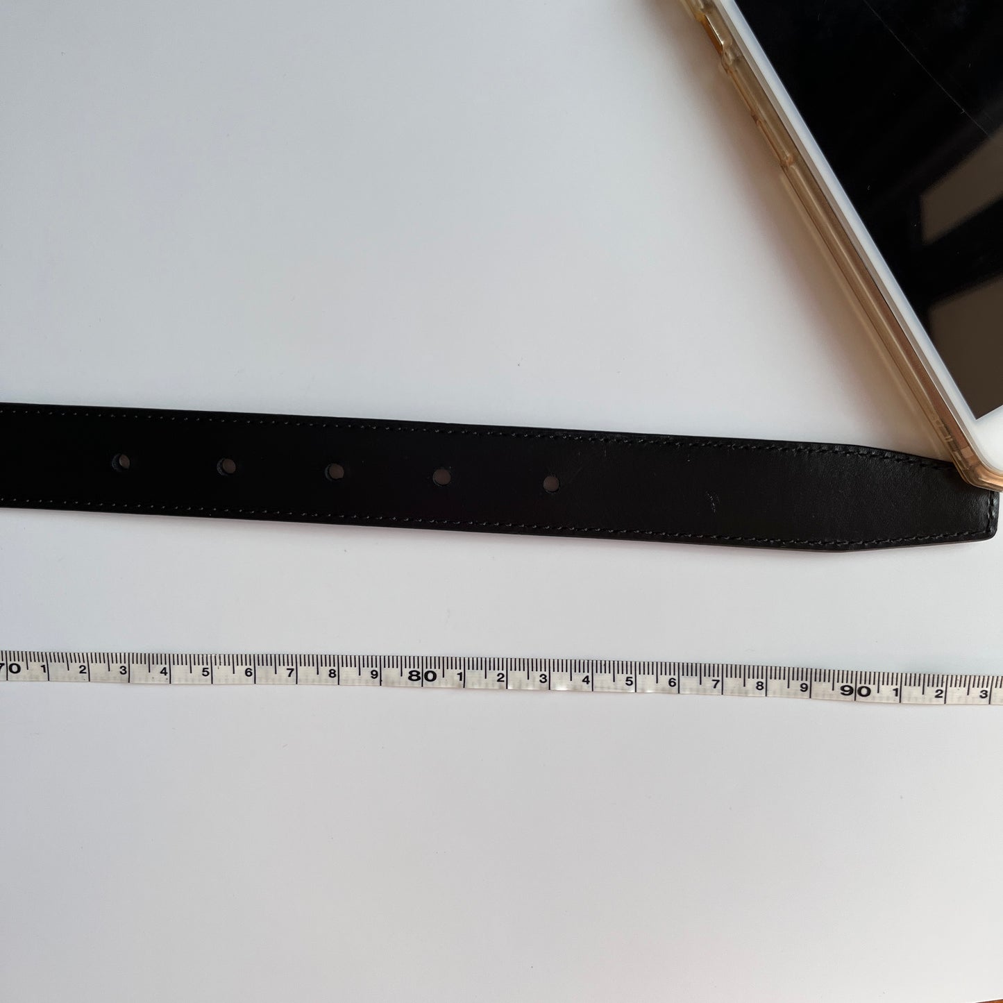 Celine Triomphe Black Leather Belt