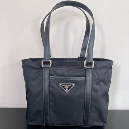 Prada Black Nylon Tote/ Shoulder Bag SHW
