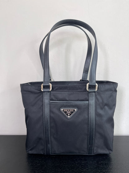 Prada Black Nylon Tote/ Shoulder Bag SHW