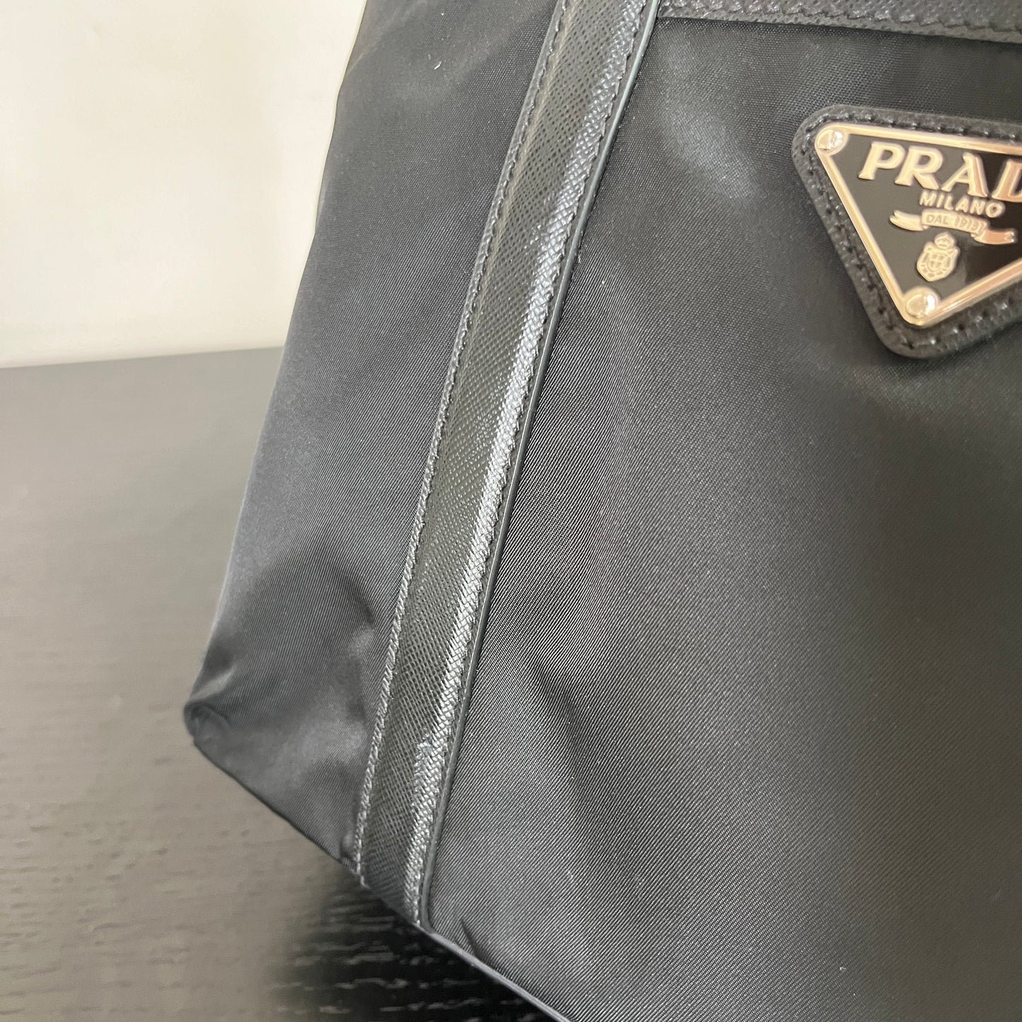 Prada Black Nylon Tote/ Shoulder Bag SHW