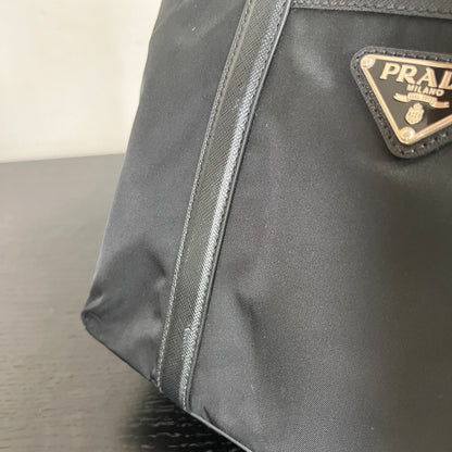 Prada Black Nylon Tote/ Shoulder Bag SHW
