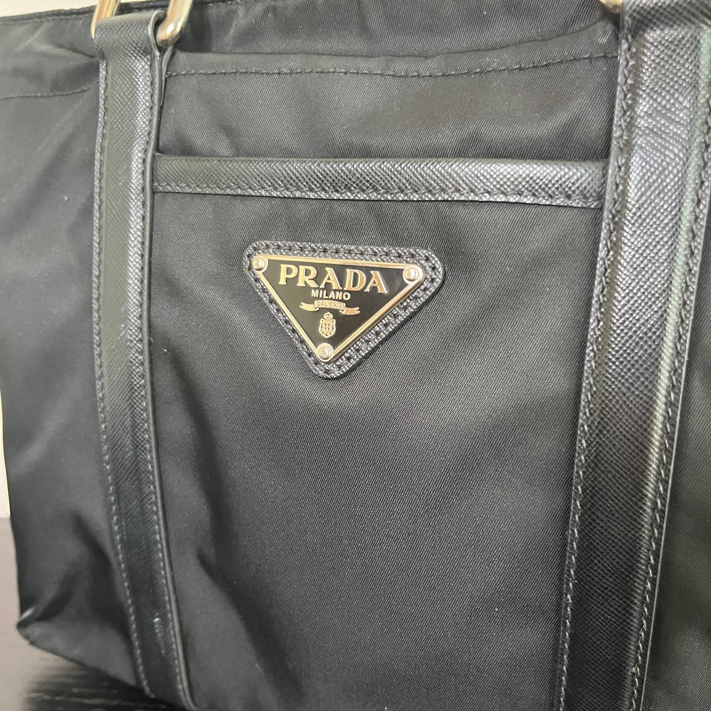 Prada Black Nylon Tote/ Shoulder Bag SHW