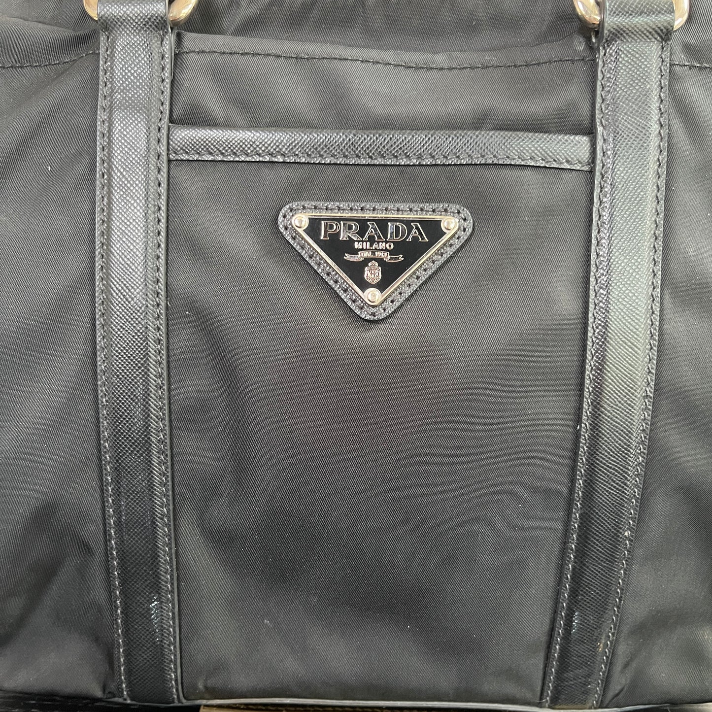 Prada Black Nylon Tote/ Shoulder Bag SHW