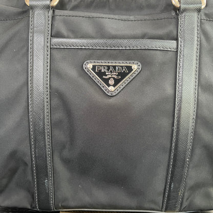 Prada Black Nylon Tote/ Shoulder Bag SHW
