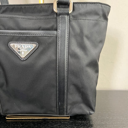 Prada Black Nylon Tote/ Shoulder Bag SHW