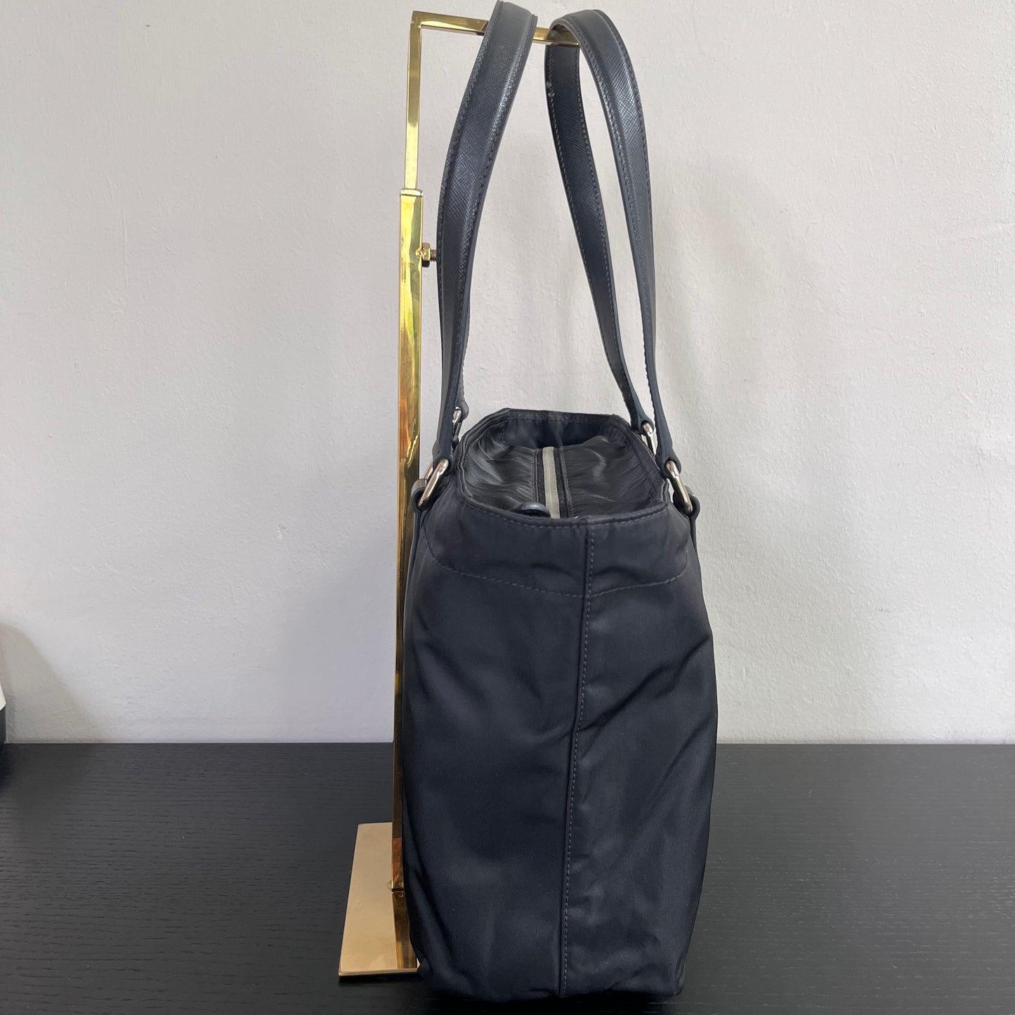 Prada Black Nylon Tote/ Shoulder Bag SHW