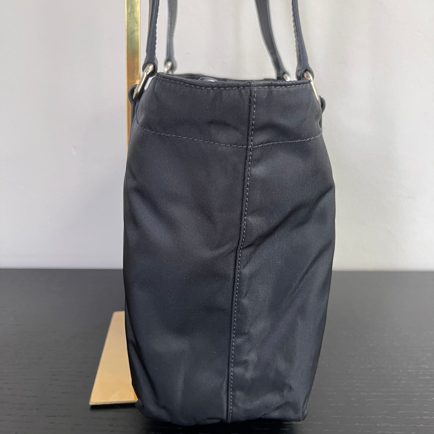 Prada Black Nylon Tote/ Shoulder Bag SHW