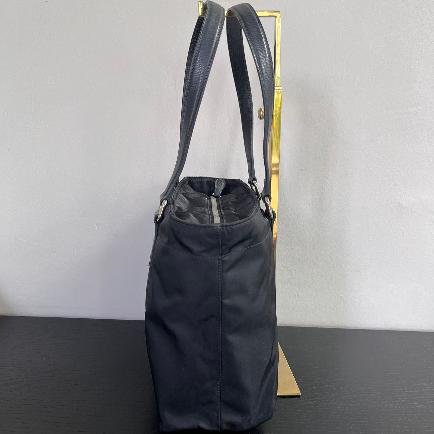 Prada Black Nylon Tote/ Shoulder Bag SHW