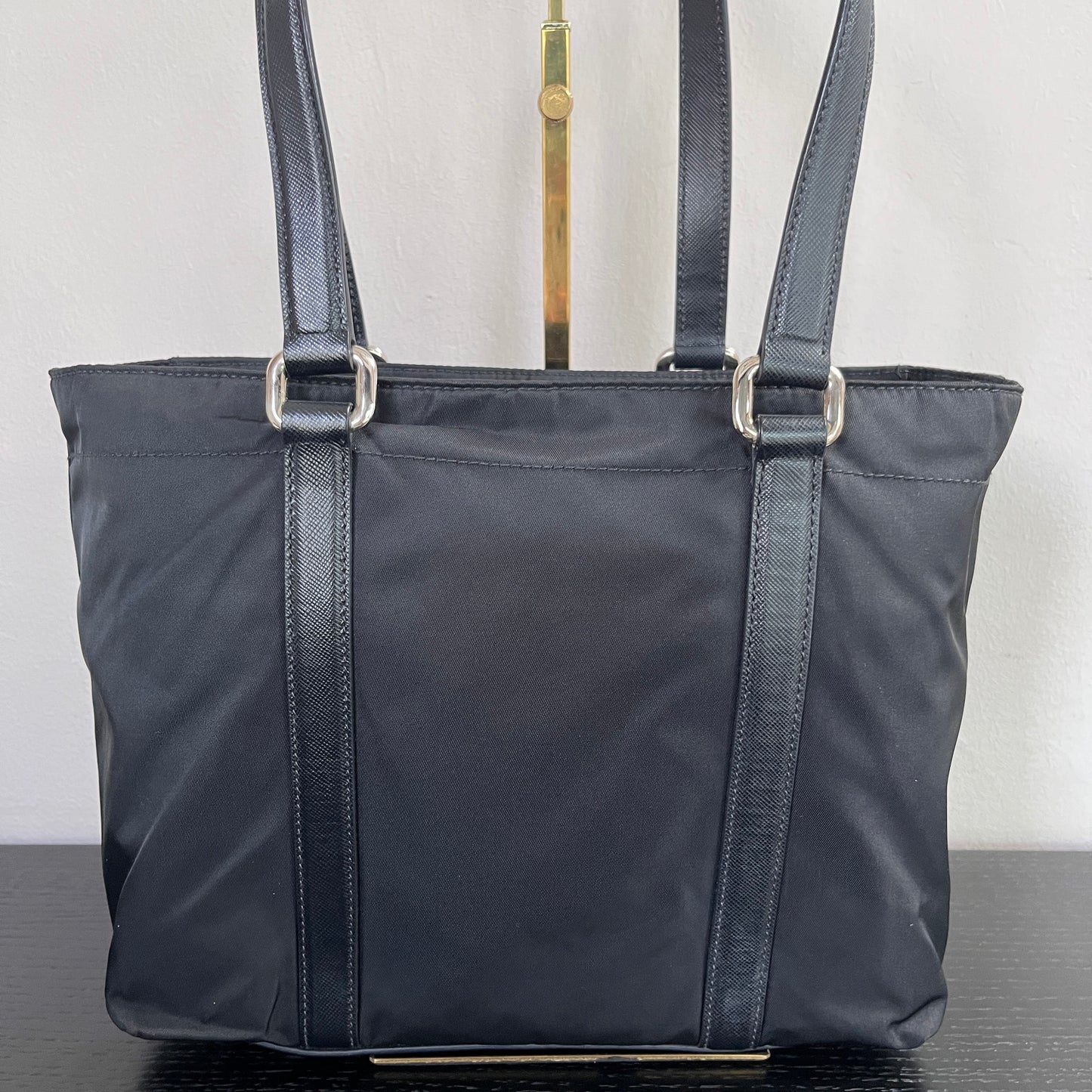 Prada Black Nylon Tote/ Shoulder Bag SHW