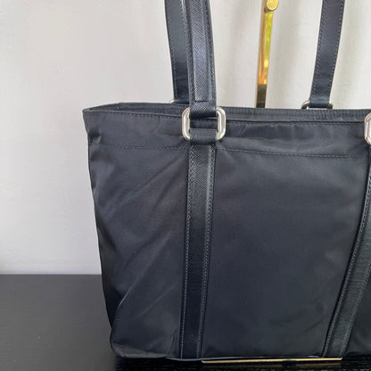 Prada Black Nylon Tote/ Shoulder Bag SHW