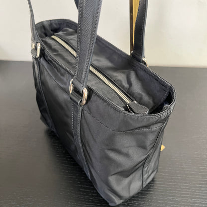Prada Black Nylon Tote/ Shoulder Bag SHW
