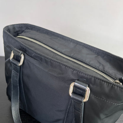 Prada Black Nylon Tote/ Shoulder Bag SHW