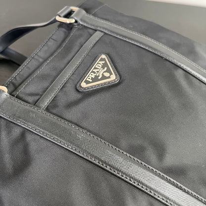 Prada Black Nylon Tote/ Shoulder Bag SHW