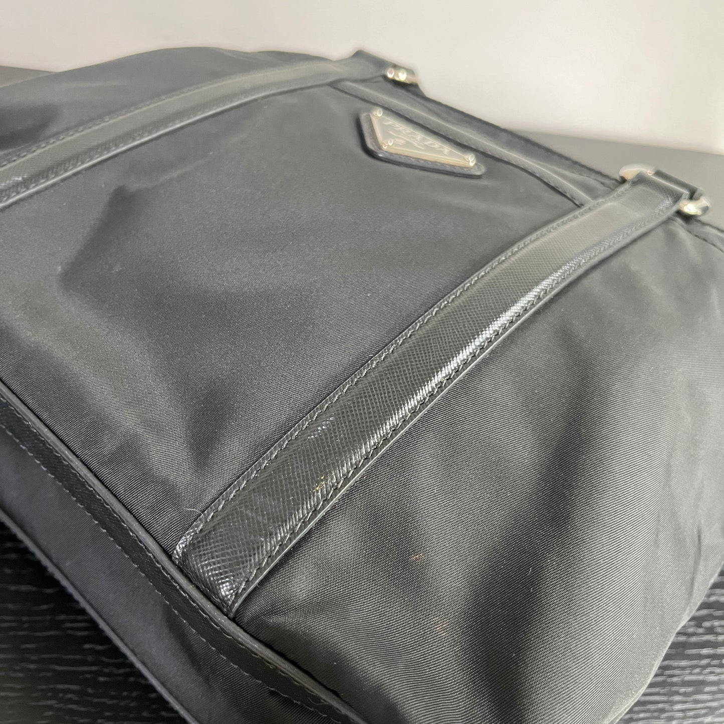 Prada Black Nylon Tote/ Shoulder Bag SHW