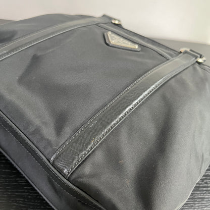 Prada Black Nylon Tote/ Shoulder Bag SHW
