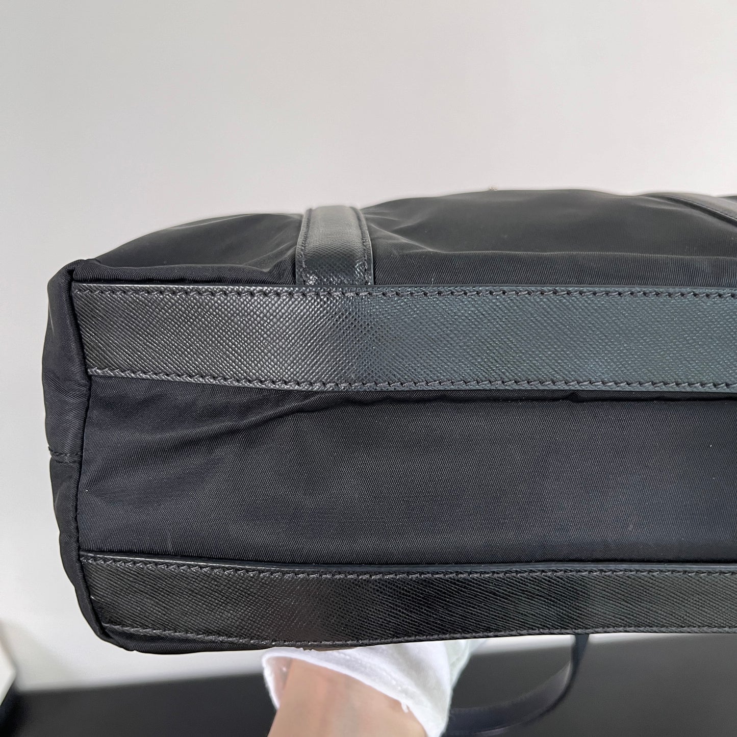 Prada Black Nylon Tote/ Shoulder Bag SHW